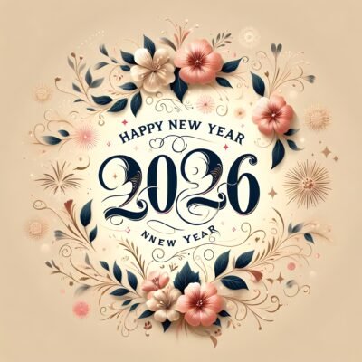 Elegant Holiday Wallpaper HD Elegant 2026 New Year Floral