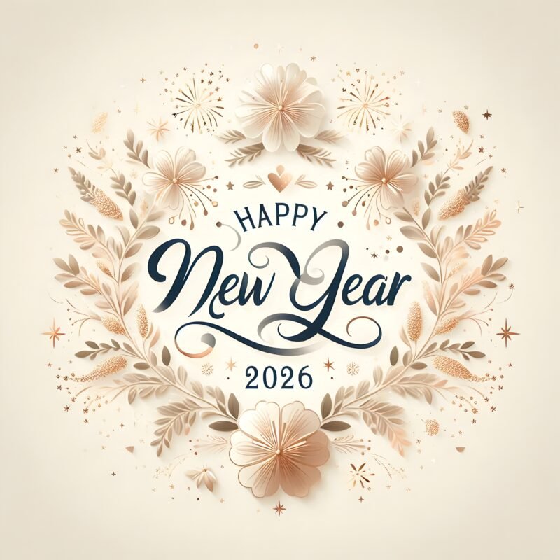 Elegant Happy New Year 2026 HD wallpaper free download