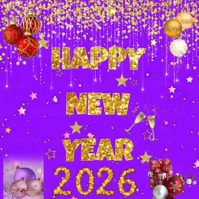 Festive New Year 2026 HD Wallpaper free download