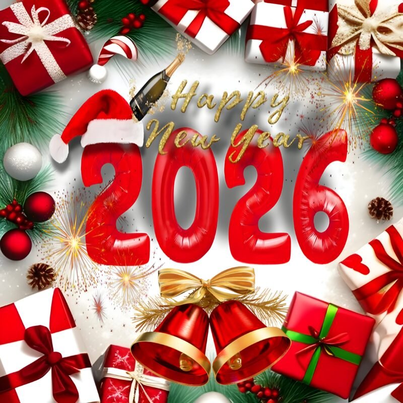 Festive New Year 2026 HD wallpaper free download