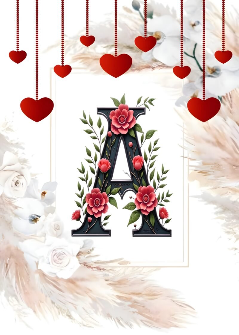 Floral Letter Romantic HD wallpaper free download