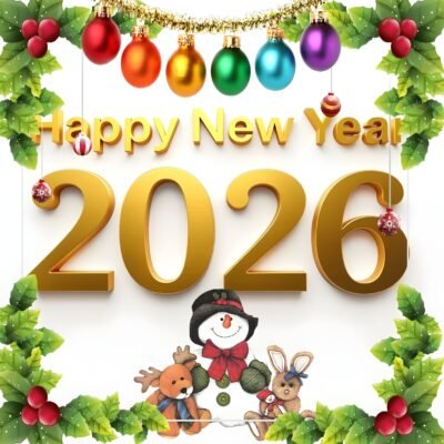 Green Wallpaper HD Happy New Year 2026 Festive