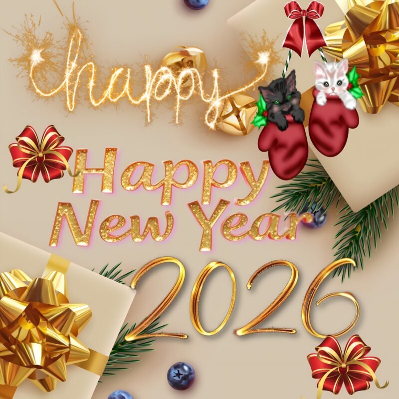 Happy New Year 2026 Festive HD wallpaper free download