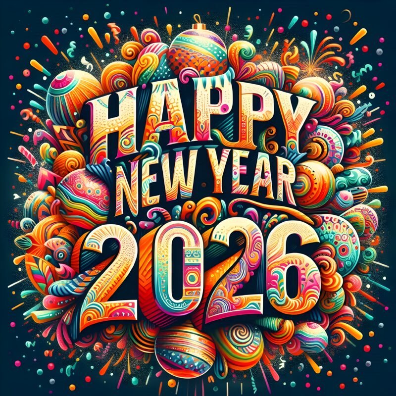 Happy New Year 2026 Festive HD wallpaper free download