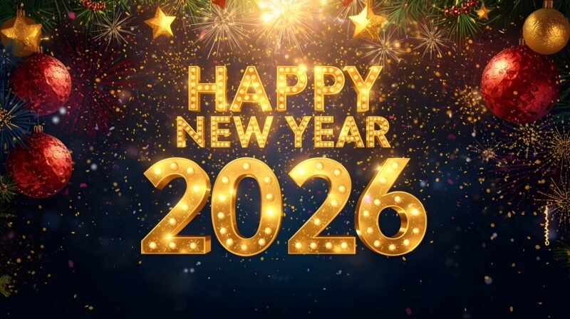 Happy New Year 2026 Glitter HD wallpaper free download