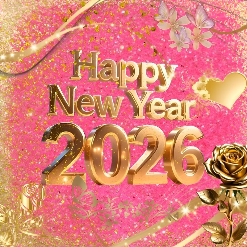 Happy New Year 2026 Gold HD wallpaper free download