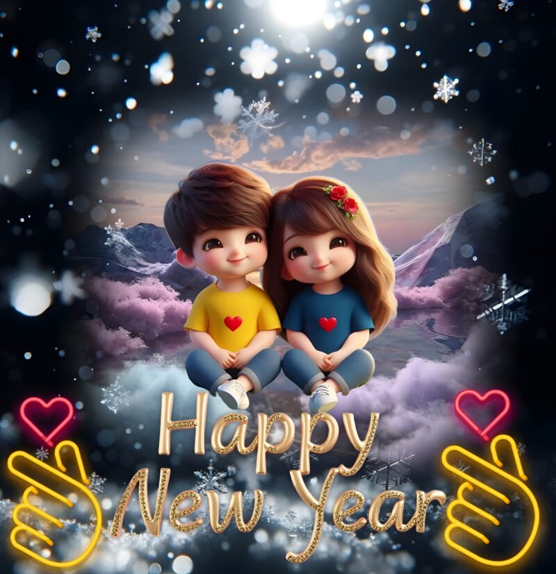 Happy New Year Cartoon HD Wallpaper free download