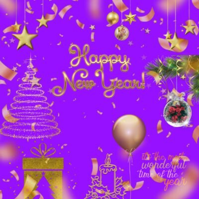 Gold Decorations Wallpaper HD Happy New Year Celebration