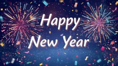 Happy New Year Fireworks Celebration HD Wallpaper