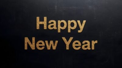Happy New Year Gold Text HD Wallpaper