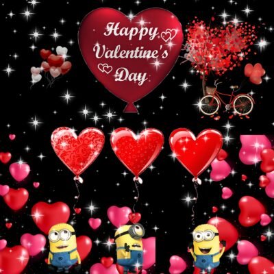 Vibrant Red Wallpaper HD Happy Valentine’s Day Minions