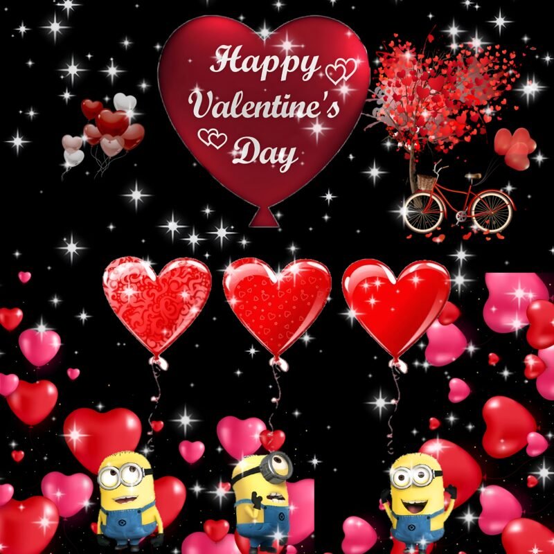 Happy Valentine’s Day Minions HD Wallpaper free download