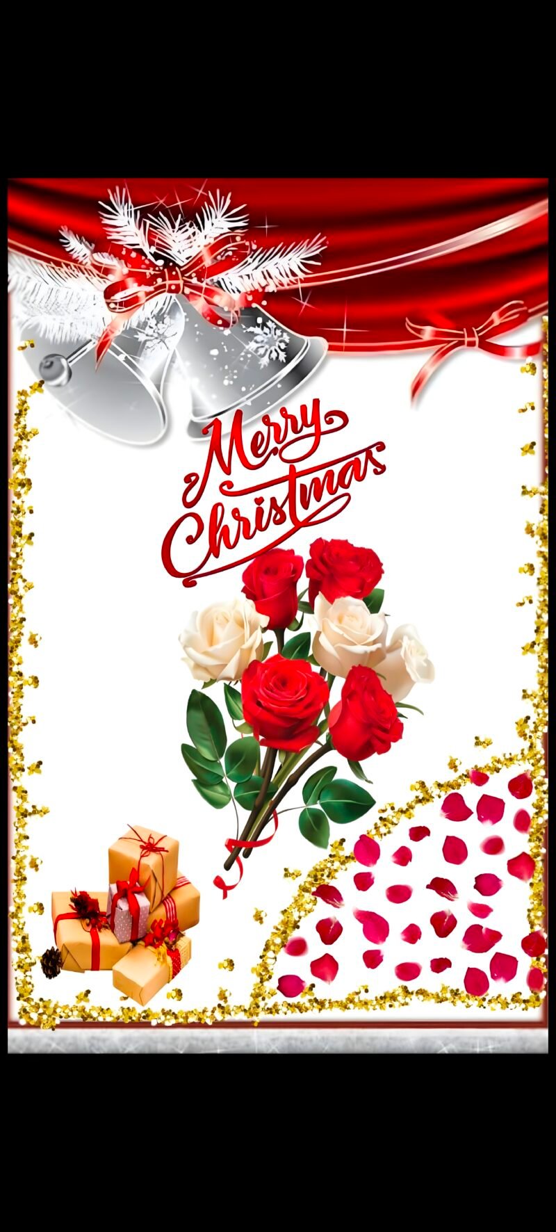Merry Christmas Floral HD Wallpaper free download