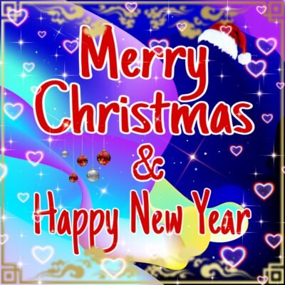 Festive Heart Shapes Wallpaper – Merry Christmas Happy New Year