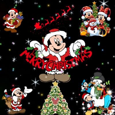 White Wallpaper HD Mickey Mouse Christmas