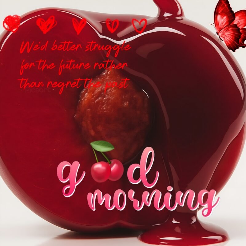 Red Heart Good Morning HD Wallpaper free download