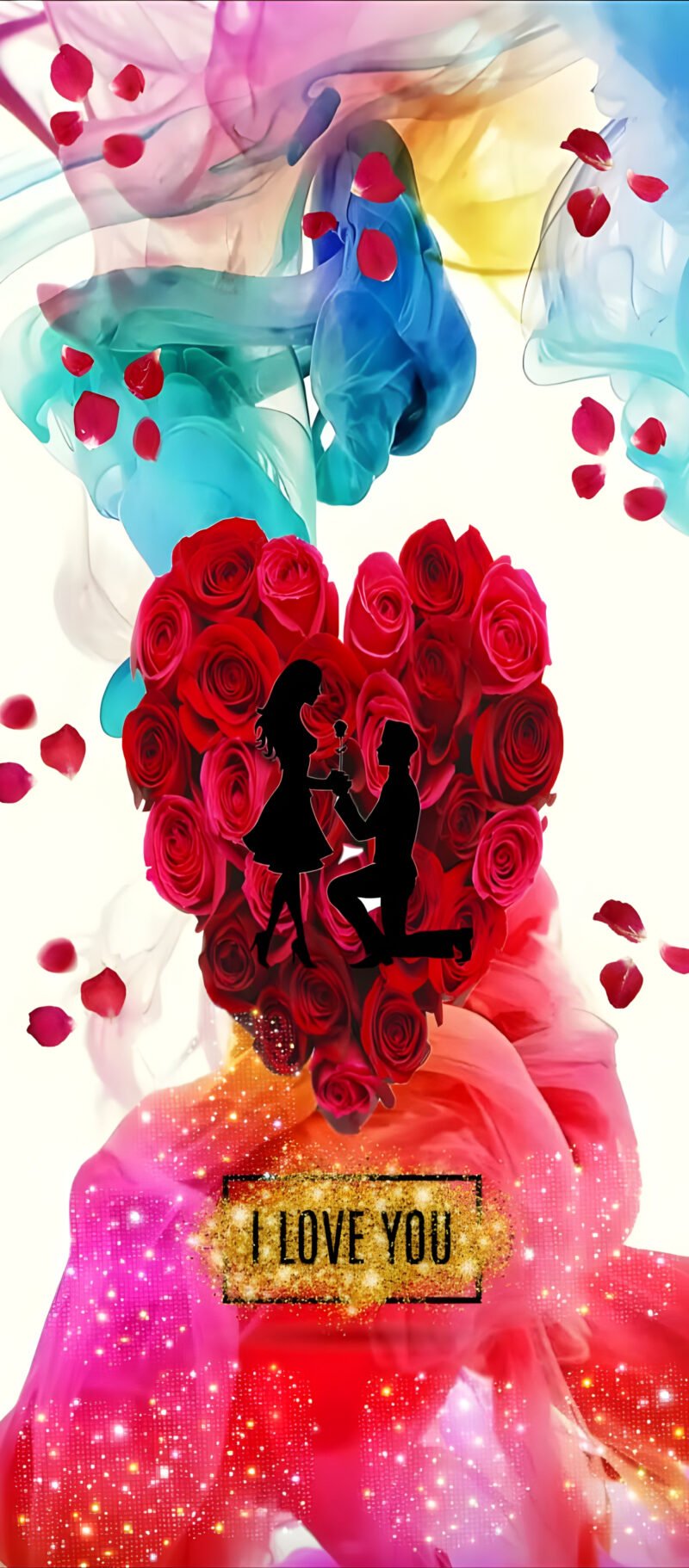 Romantic Rose Heart Proposal HD Wallpaper free download