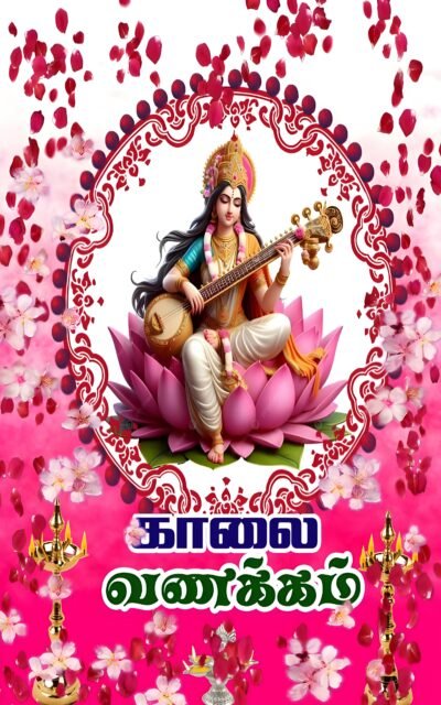 Saraswati Goddess Floral HD Wallpaper