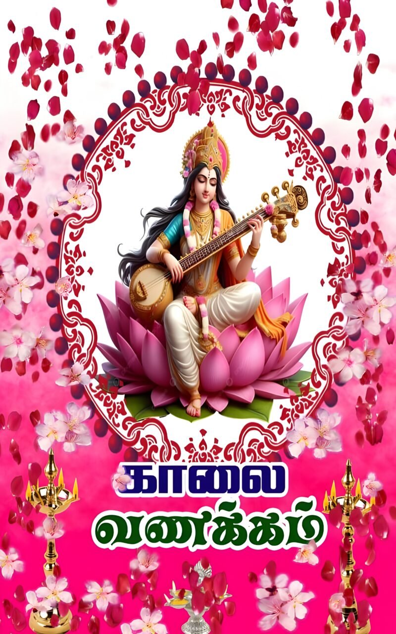 Saraswati Goddess Floral HD wallpaper free download