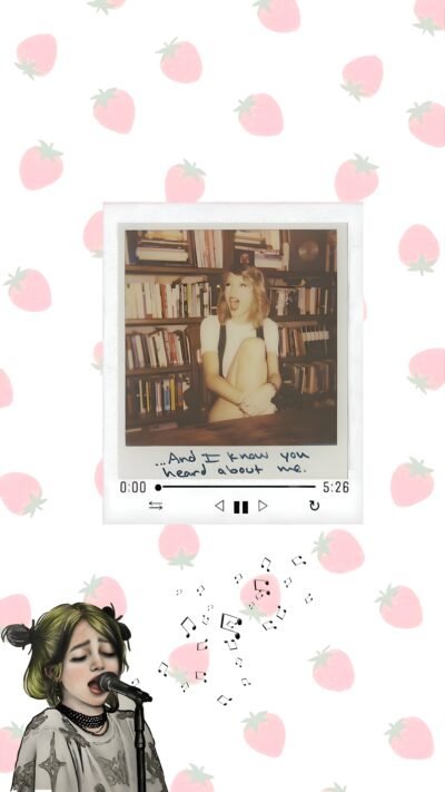 Mobile Wallpaper HD Strawberry Music Collage