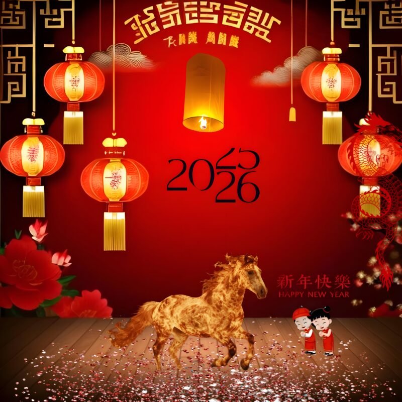 Chinese New Year Horse Celebration HD wallpaper free download