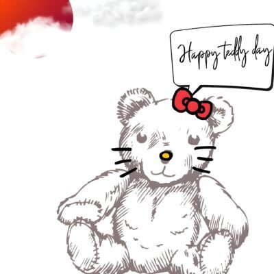 Bright Red Wallpaper HD Cute Teddy Day Illustration