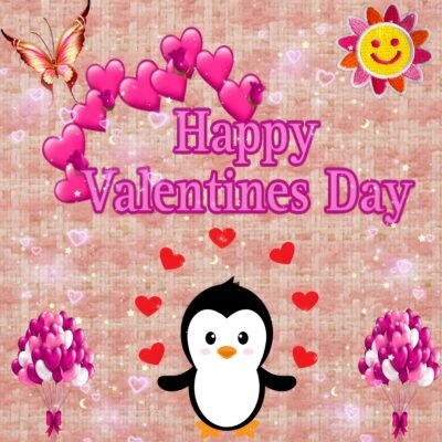 Cute Valentine Penguin HD Wallpaper
