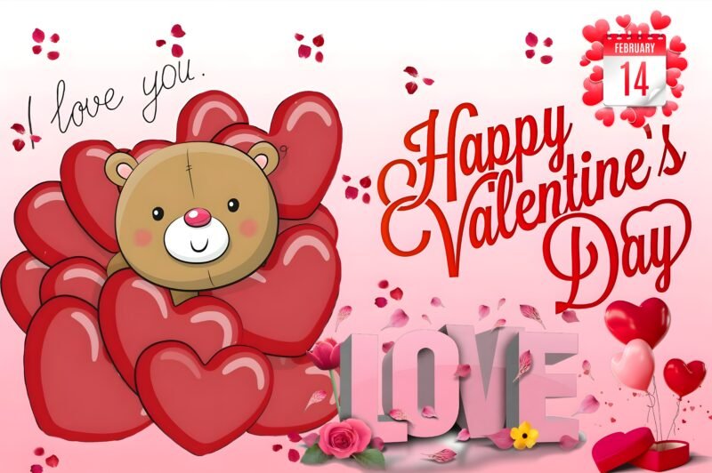 Cute Valentine Teddy Bear HD wallpaper free download