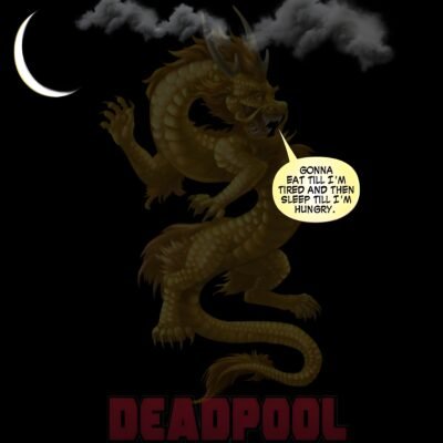 Soft Yellow Wallpaper HD Deadpool Dragon Comic Art