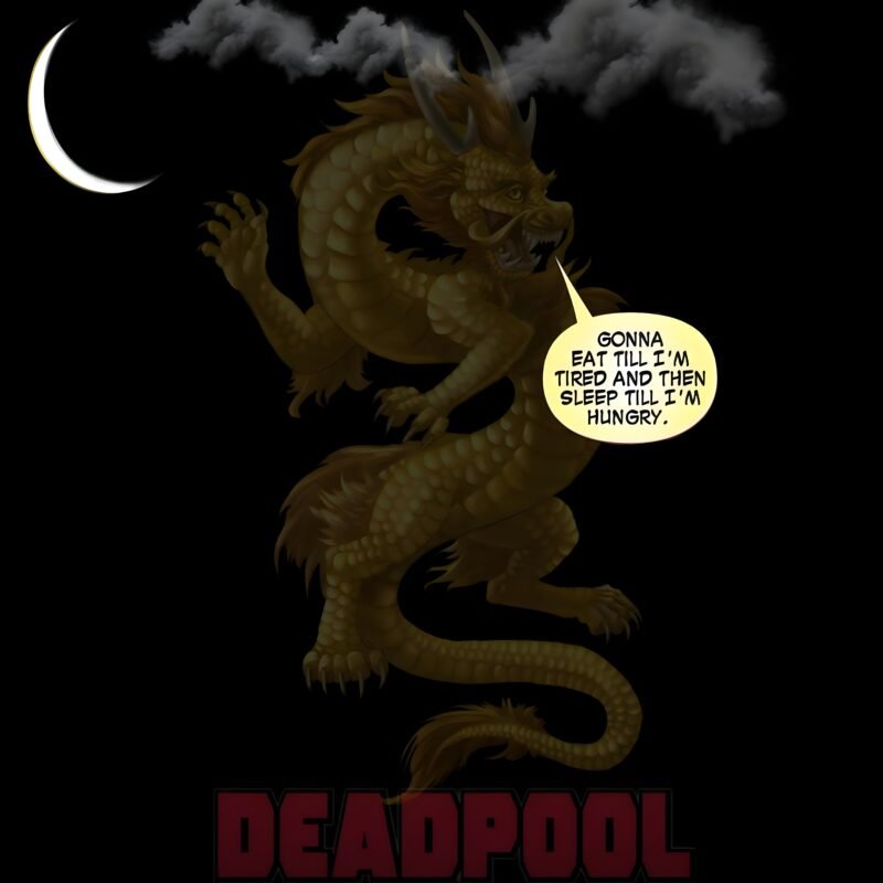 Deadpool Dragon Comic Art HD wallpaper free download