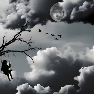 Dreamy Moonlit Swing Silhouette HD Wallpaper