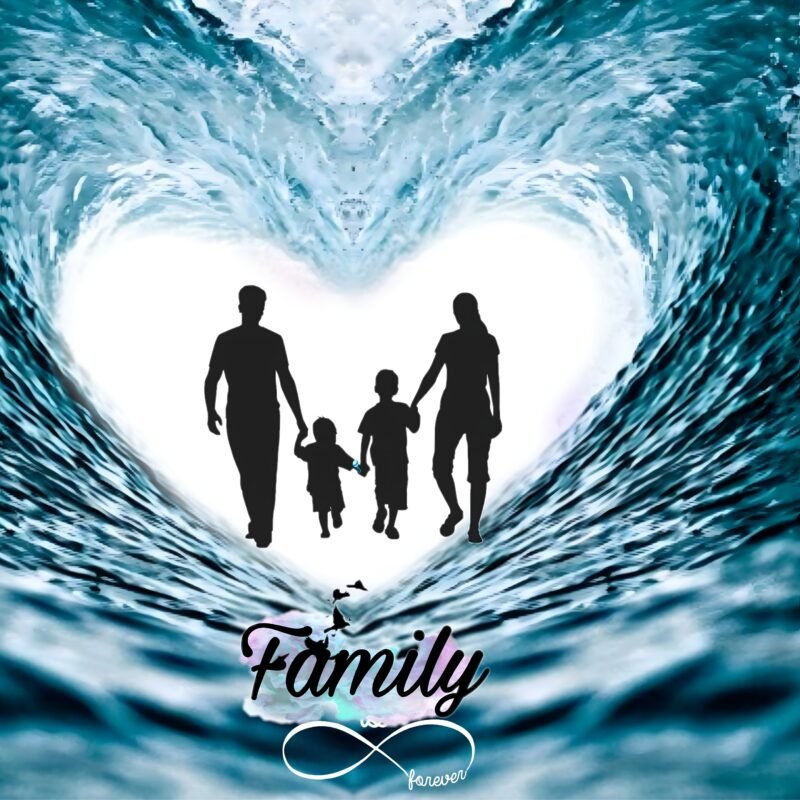 Family Love Heart Wave HD wallpaper free download
