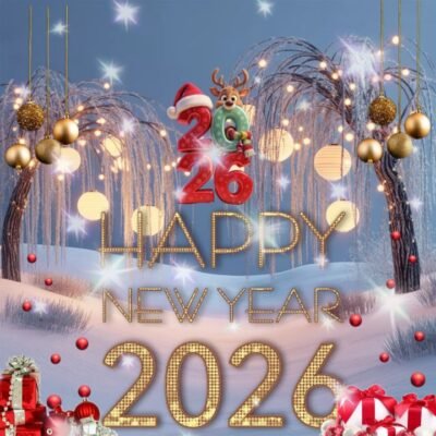 Festive Happy New Year 2026 HD Wallpaper