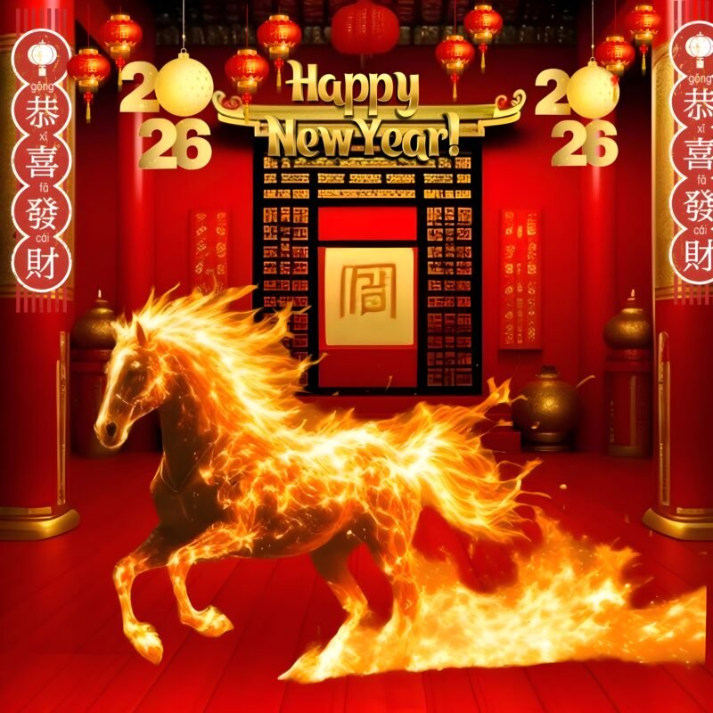 Fiery Horse Chinese New Year HD wallpaper free download