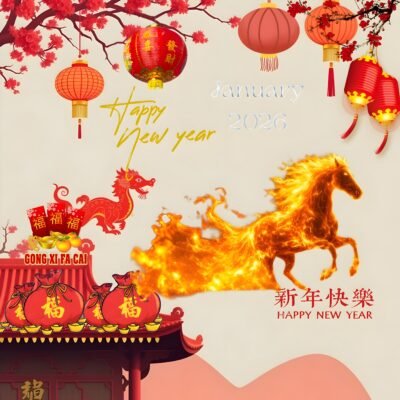 Chinese New Year Wallpaper – Fiery Horse Chinese New Year 2026