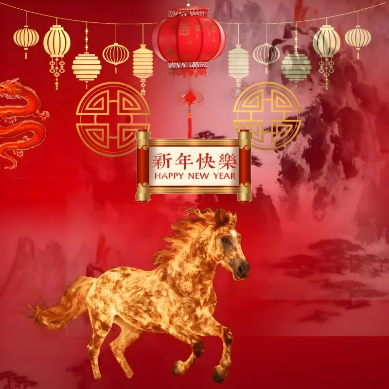 Fiery Horse Chinese New Year HD wallpaper free download