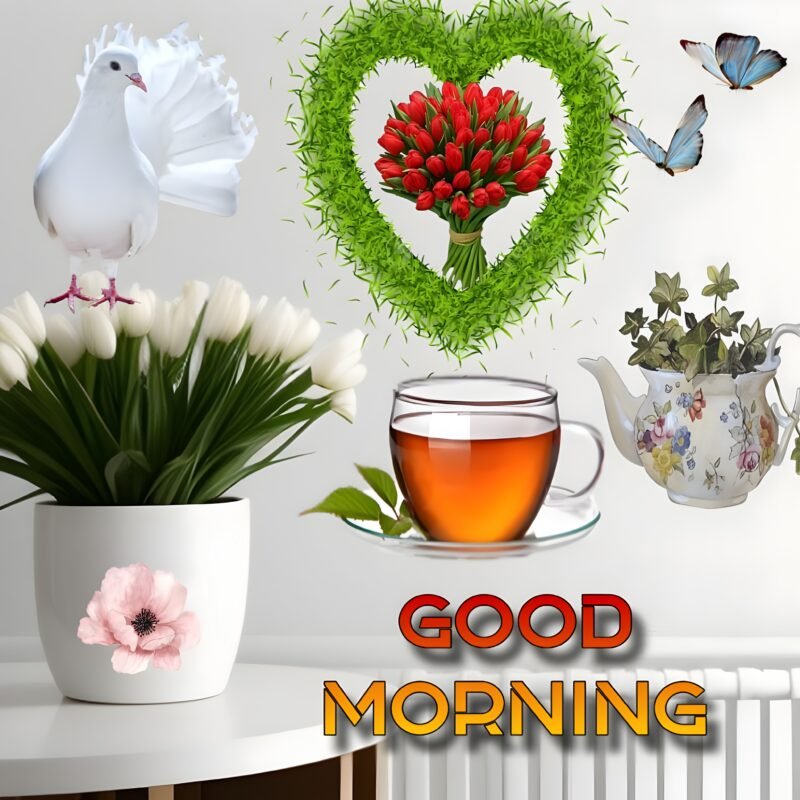 Good Morning Floral Tea Scene HD wallpaper free download