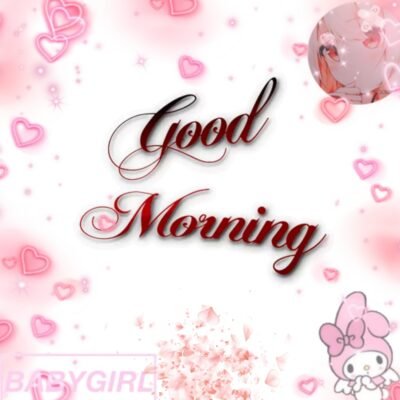 Good Morning Pink Hearts HD Wallpaper