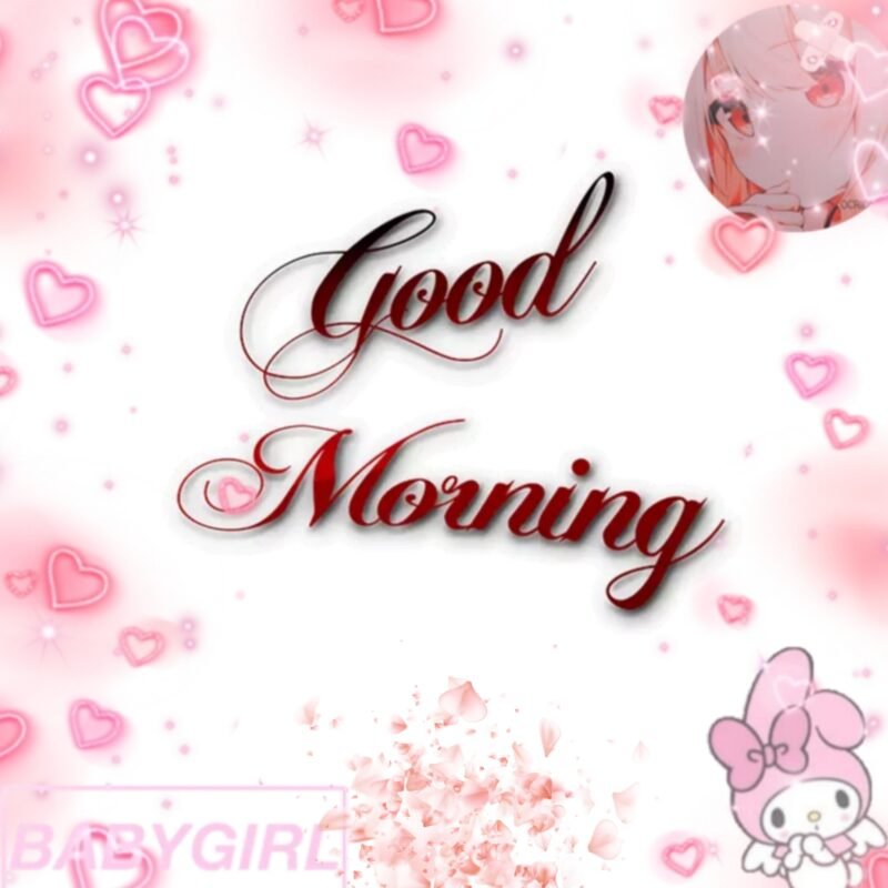 Good Morning Pink Hearts HD wallpaper free download