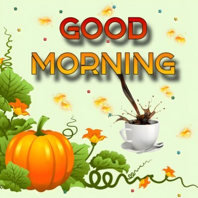 Soft Yellow Wallpaper HD Good Morning Pumpkin Coffee Art