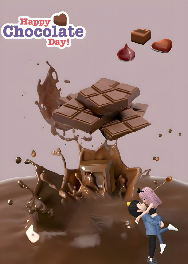 Happy Chocolate Day Romantic Splash HD wallpaper free download