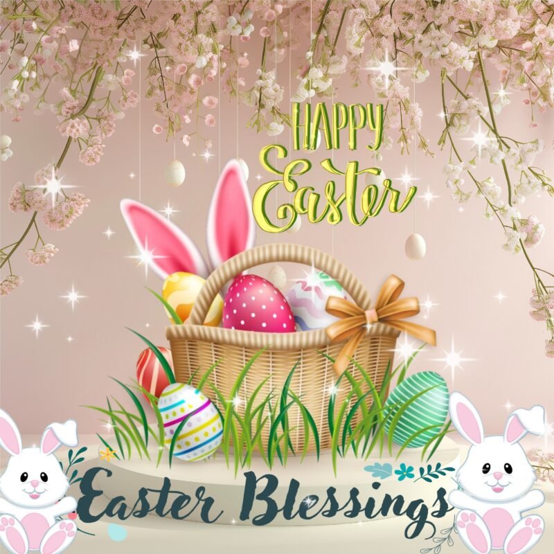 Happy Easter Basket Celebration HD wallpaper free download
