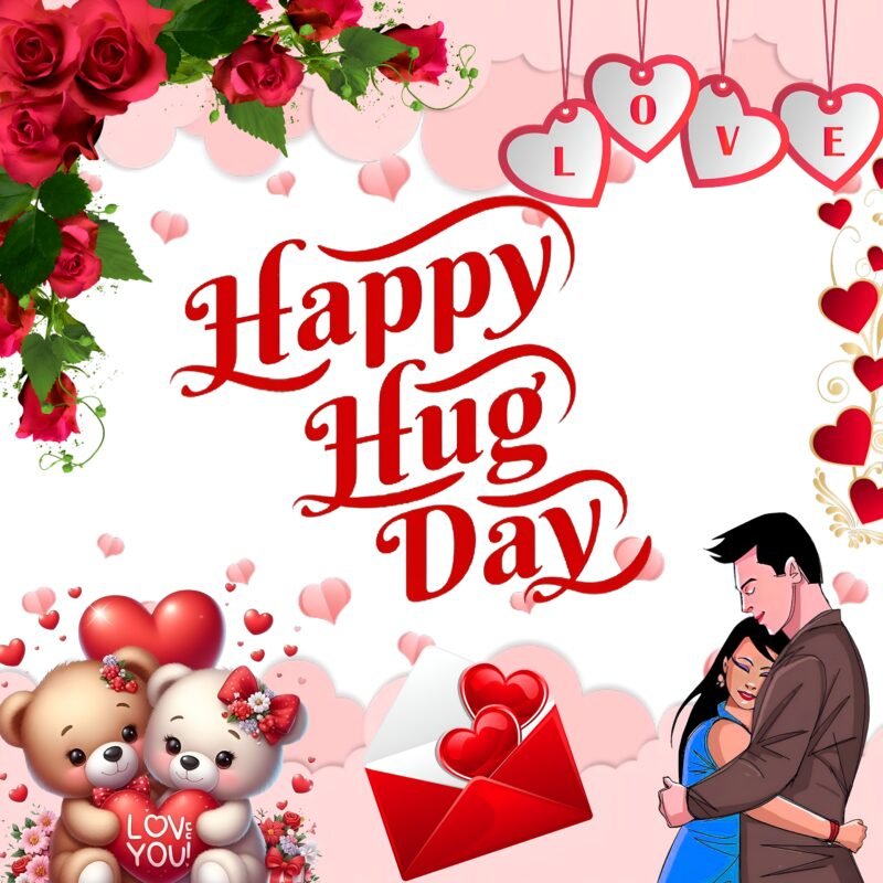 Happy Hug Day Romantic Art HD wallpaper free download