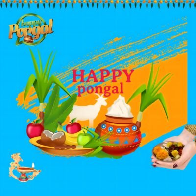 Bright Blue Wallpaper HD Happy Pongal Festival Celebration