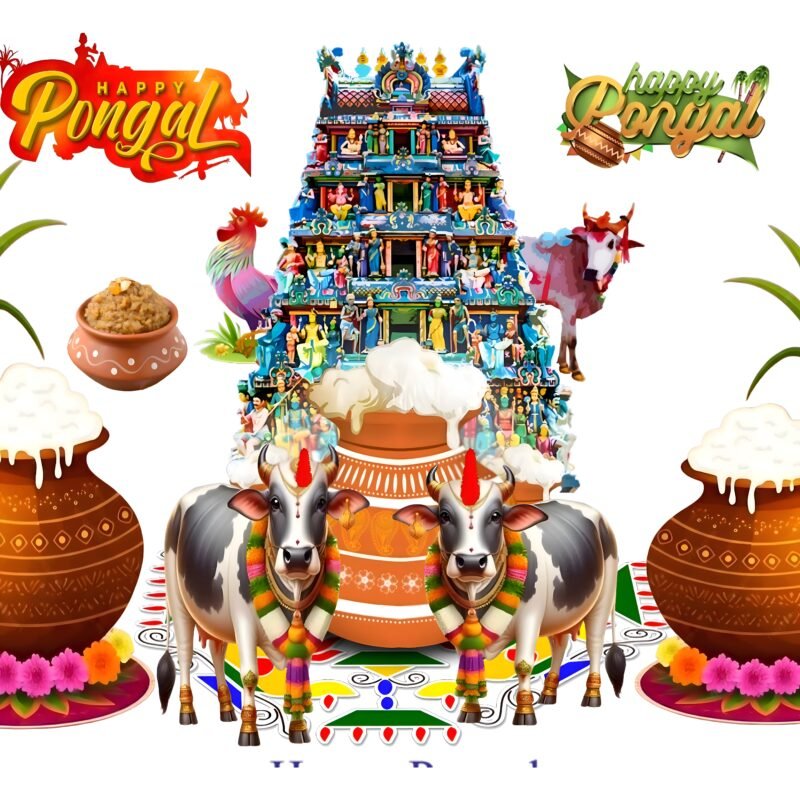 Happy Pongal Festival Illustration HD wallpaper free download