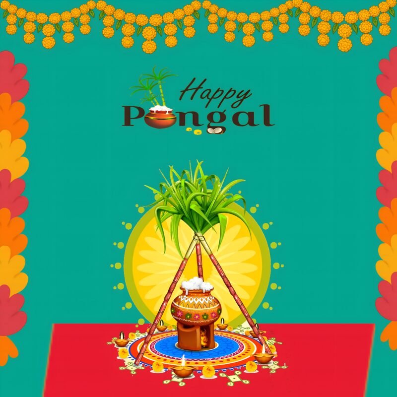 Happy Pongal Festival Illustration HD wallpaper free download