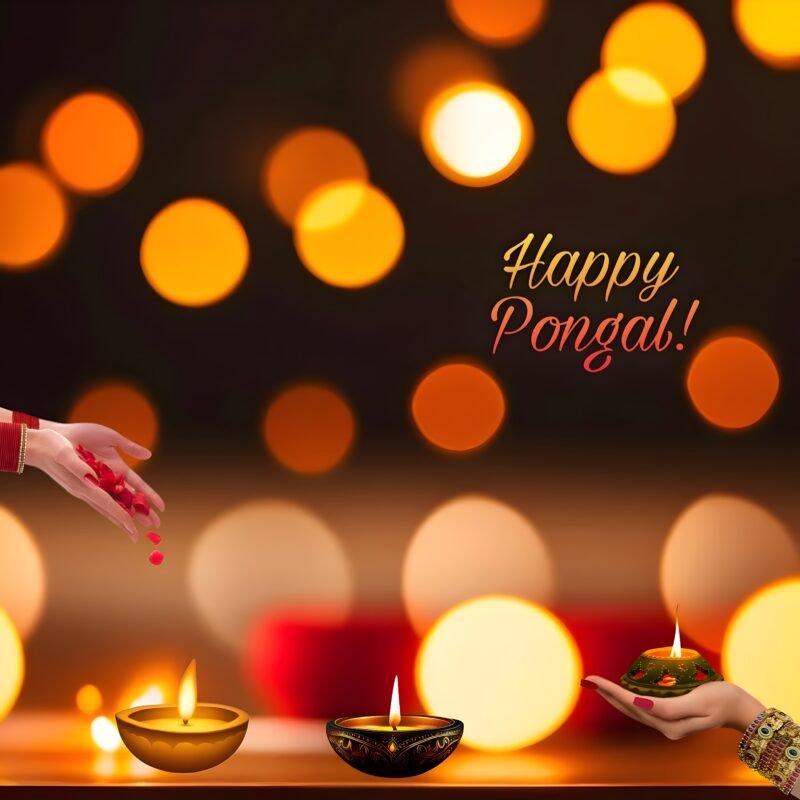 Happy Pongal Festival Lights HD wallpaper free download