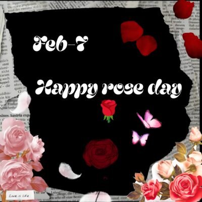 Black Wallpaper HD Happy Rose Day Floral Art