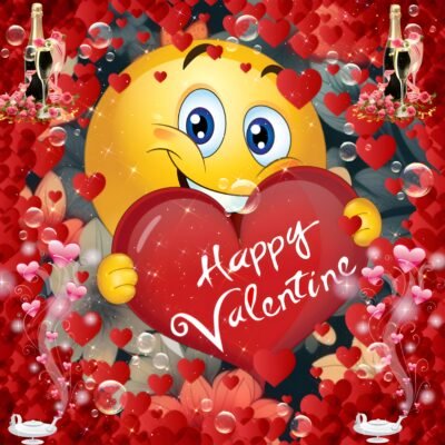 Sparkling White Wallpaper HD Happy Valentine Heart Emoji