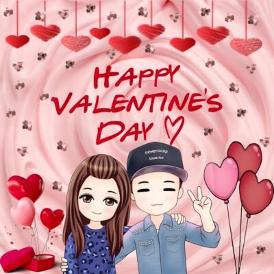 Digital Love Art Wallpaper – Happy Valentine’s Day Cute Couple